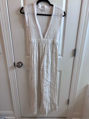Madewell Cream Textured Gauze Maxi Dress/Swim Cover Up